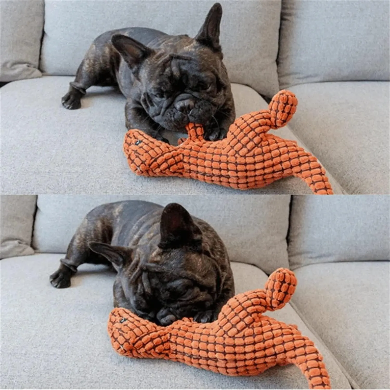 2023 New Indestructible Robust Dino, Durable Interactive Robustdino Dog Toy, Squeaky Dog Toys For Aggressive Chewers, Soft Dog Toys, Unbreakable Stuffed Plush Dog Toy Aggressive Chewers (BROWN)