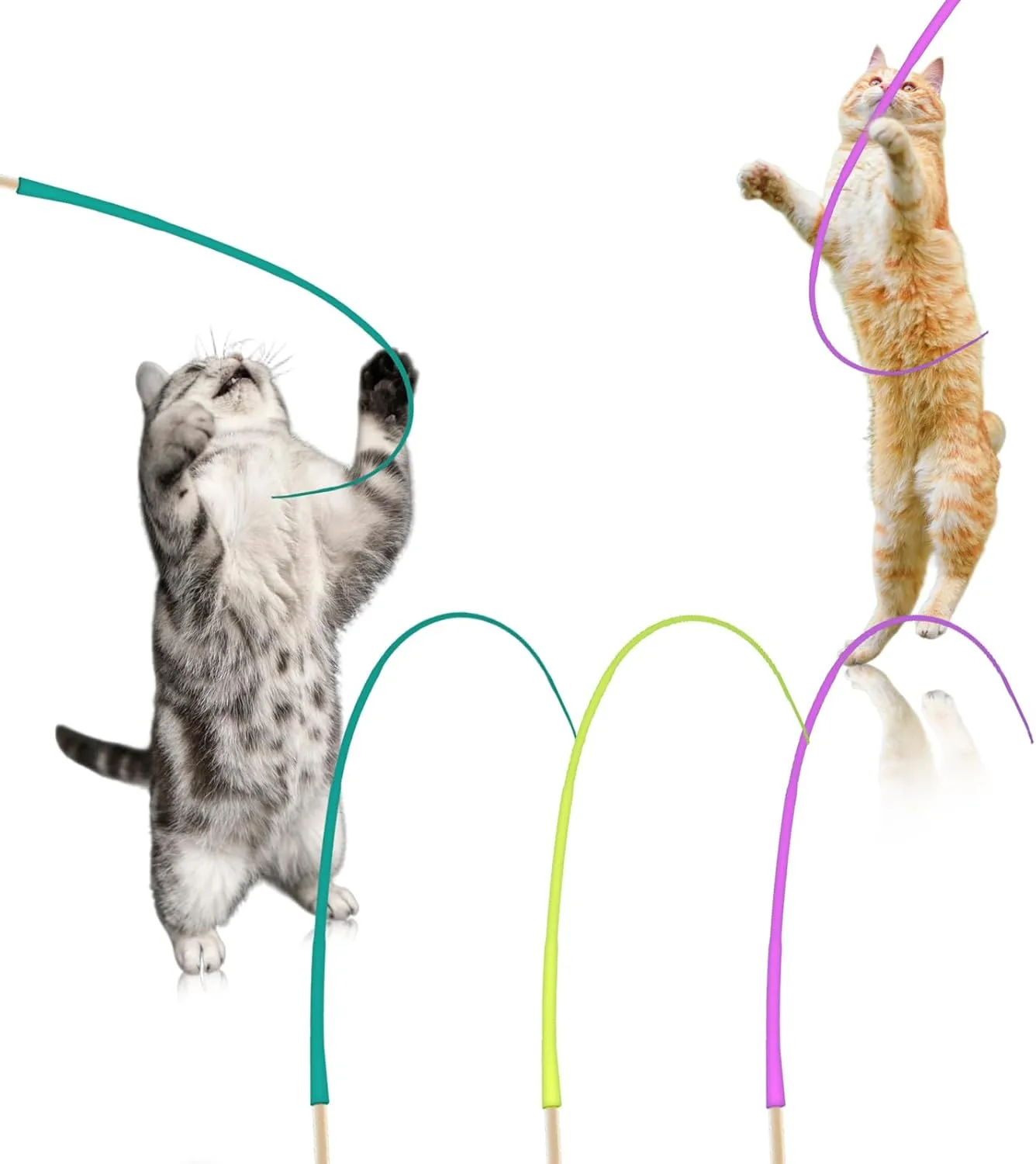 3 Pcs Interactive Cat Toys, Silicone Simulation Mouse Tail Cat Toy Wand, Simulated Mouse Cats Wire Toy, Used for Stress Relief and Chasing Exercise