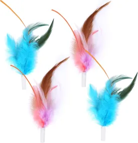 4 PCS Hide and Seek Cat Toy Replacement Feather Wands, Attachment Refills for The Part of Interactive Cat Toy, Only Accessories