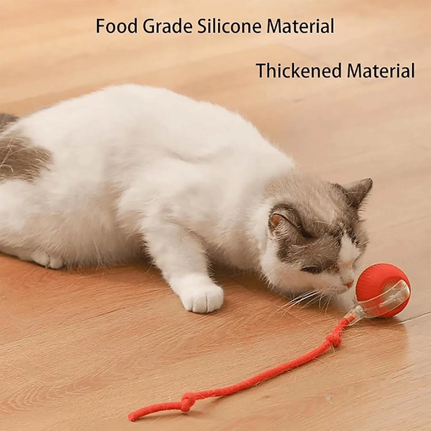 Ascoly Pet Ball, Ascoly Cat Toy, Smart Interactive Electric 360 Automatic Rolling Ball with Teasing Tail, Rechargeable Obstacle Avoidance and Motion Activated for Bored Cats & Dogs (A-Red)