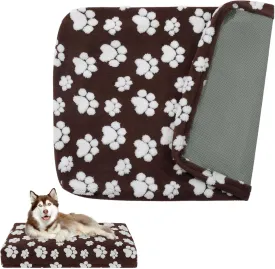 BALAPET Dog Bed Covers,Waterproof Dog Bed Cover Pet Bed Cover with Lovely Dog Paw Print and Double-Sided Usable Design,Replacement Machine Washable Pet Hair Easy to Remove,Cover Only(Brown,40*30*4in)