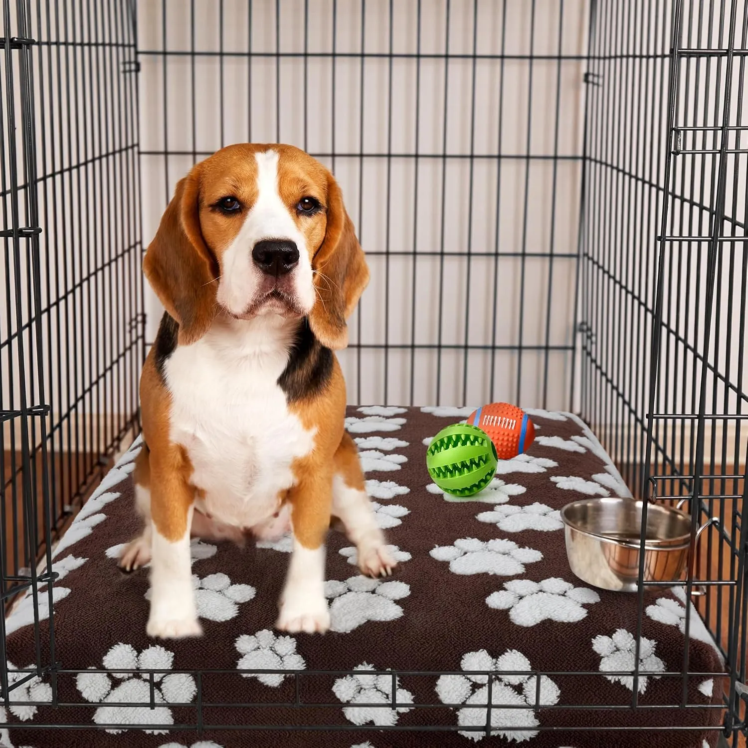 BALAPET Dog Bed Covers,Waterproof Dog Bed Cover Pet Bed Cover with Lovely Dog Paw Print and Double-Sided Usable Design,Replacement Machine Washable Pet Hair Easy to Remove,Cover Only(Brown,40*30*4in)