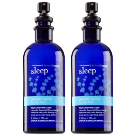 Bath & Body Works Aromatherapy Sleep Lavender Vanilla Pillow Mist, 5.3 Fl Oz, 2-Pack (Packaging May Vary)