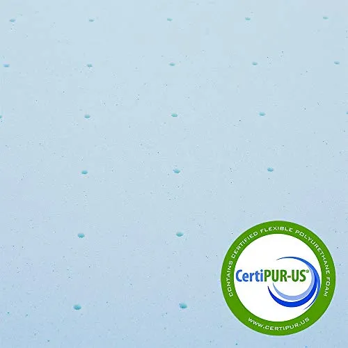Best Price Mattress 1.5 Inch Ventilated Memory Foam Mattress Topper, Cooling Gel Infusion, CertiPUR-US Certified, King, Blue