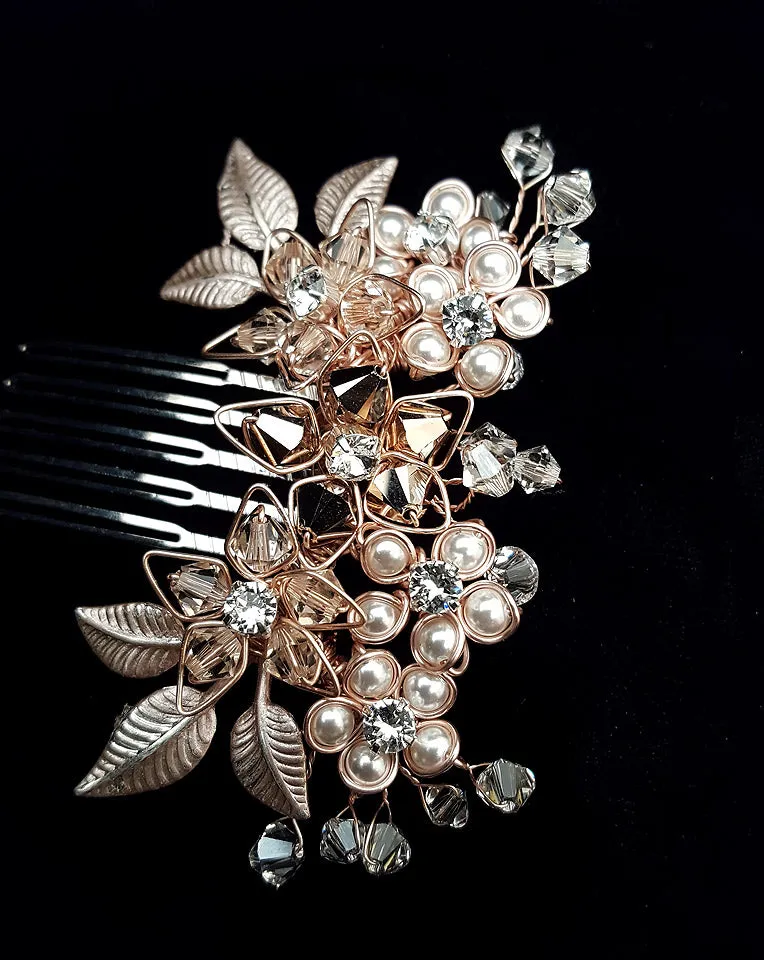 Bridal headpiece -dainty floral comb - baby Jessica by Kezani