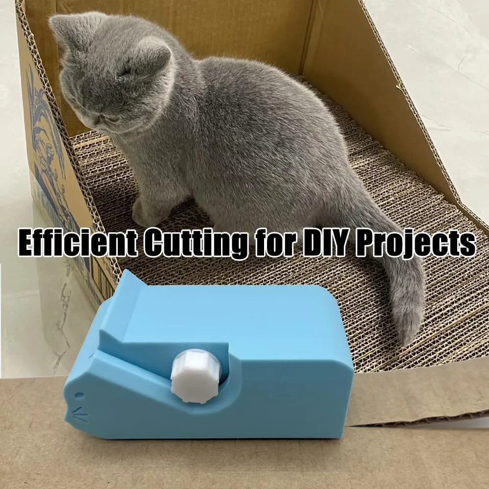 Cat Scratcher Cardboard Strip Cutter, 3D Printed Handheld Cardboard Cutter, DIY Cat Scratchers Tool, Gift for Cat Lovers (Pink)