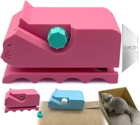 Cat Scratcher Cardboard Strip Cutter, 3D Printed Handheld Cardboard Cutter, DIY Cat Scratchers Tool, Gift for Cat Lovers (Pink)