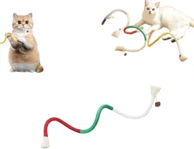 Catnip-Infused Organic Cotton Chew Rope Toys for Cats, Safe Cat Chew Ropes with Catnip for Teeth Cleaning, Interactive Cat Nip Kitty Toys (B-1PCS)
