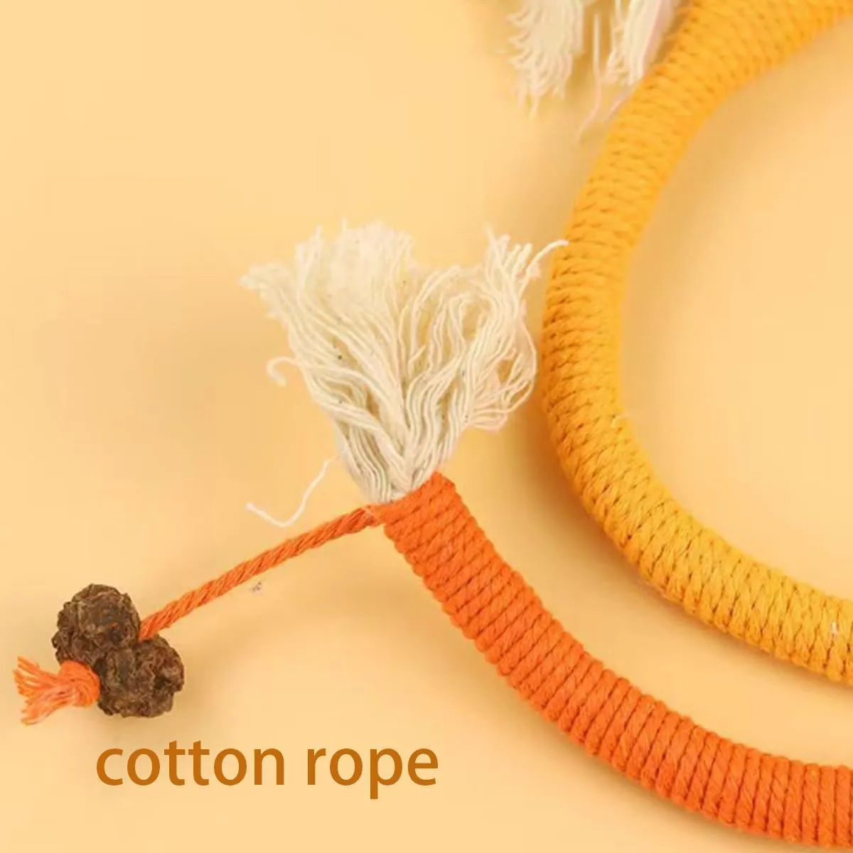 Catnip-Infused Organic Cotton Chew Rope Toys for Cats, Safe Cat Chew Ropes with Catnip for Teeth Cleaning, Interactive Cat Nip Kitty Toys (B-1PCS)