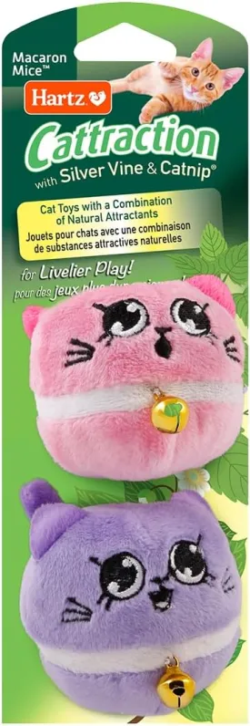 Cattraction with Silver Vine & Catnip Macaron Mice - 2 Pack,All Breed Sizes