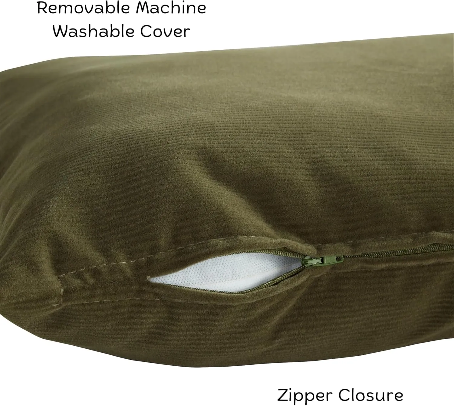 Charlie Corduroy Reversible Pillow Dog Bed with Removable Cover, Juniper Green, Medium (42" x 30")