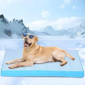 Chicute Cooling Dog Bed for X Large Dogs - Orthopedic Pet Beds with Memory Foam, QMAX>0.5, Waterproof Removable Washable Cover for Hot Weather, Blue, 41" L x 27" W x 3" H