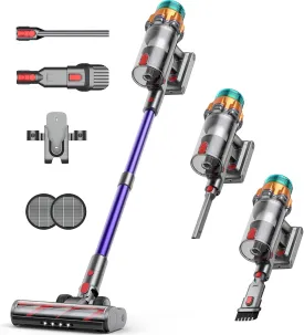 Cordless Vacuum Cleaner, 48KPA 550W 65Mins Self-Standing Vacuum Cleaners for Home, Cordless Stick Vacuum with Oversized Dust Cup, Rechargeable Vacuum for Hardwood Floor, Carpet, Pet Hair