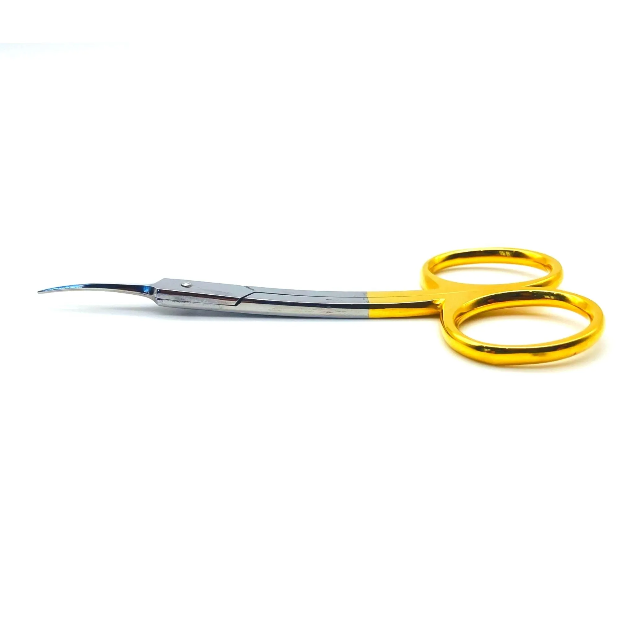 Cuticle Nail Scissors - 9.5cm Double Bent Gold