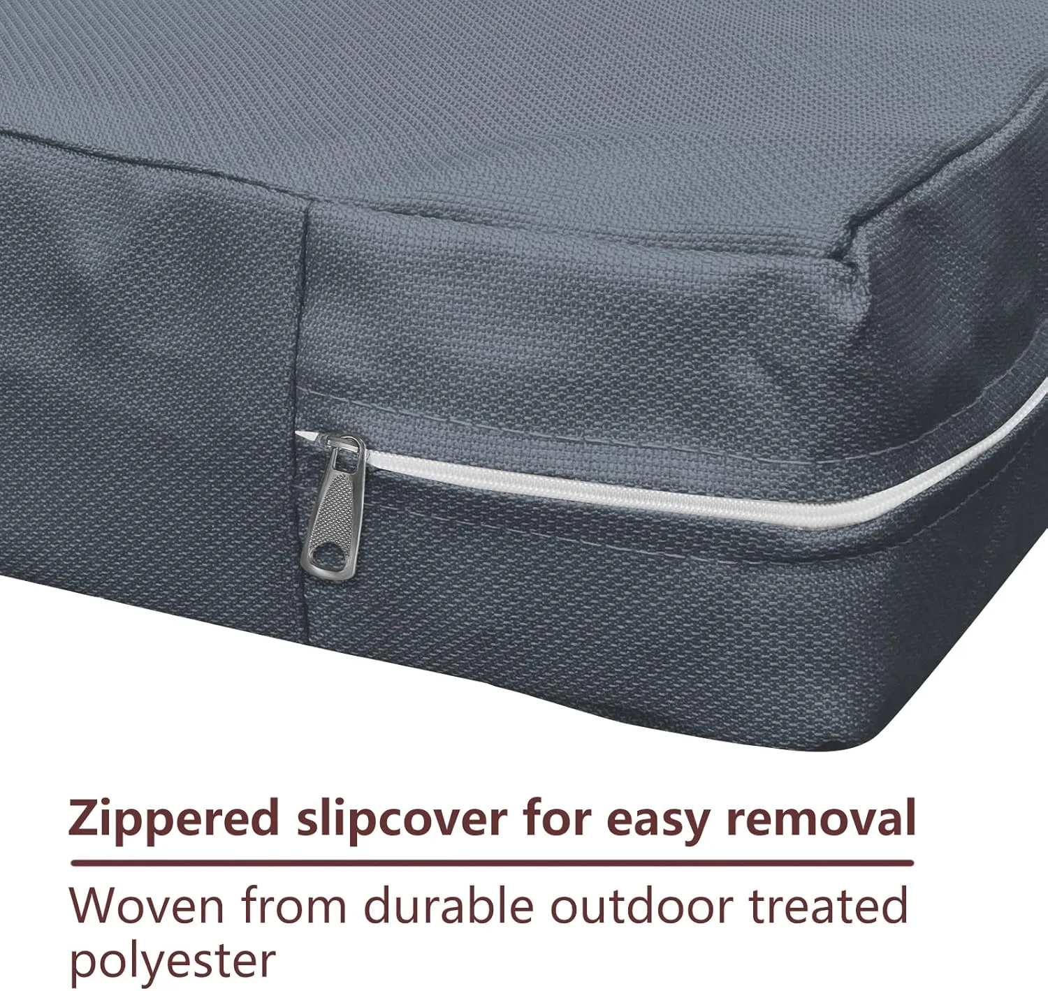 Dog Bed Cover for 44" L 32" W 4" H - 600D Oxford Waterproof with Zipper and Carry Handle - Washable, Cover Only (Gray)