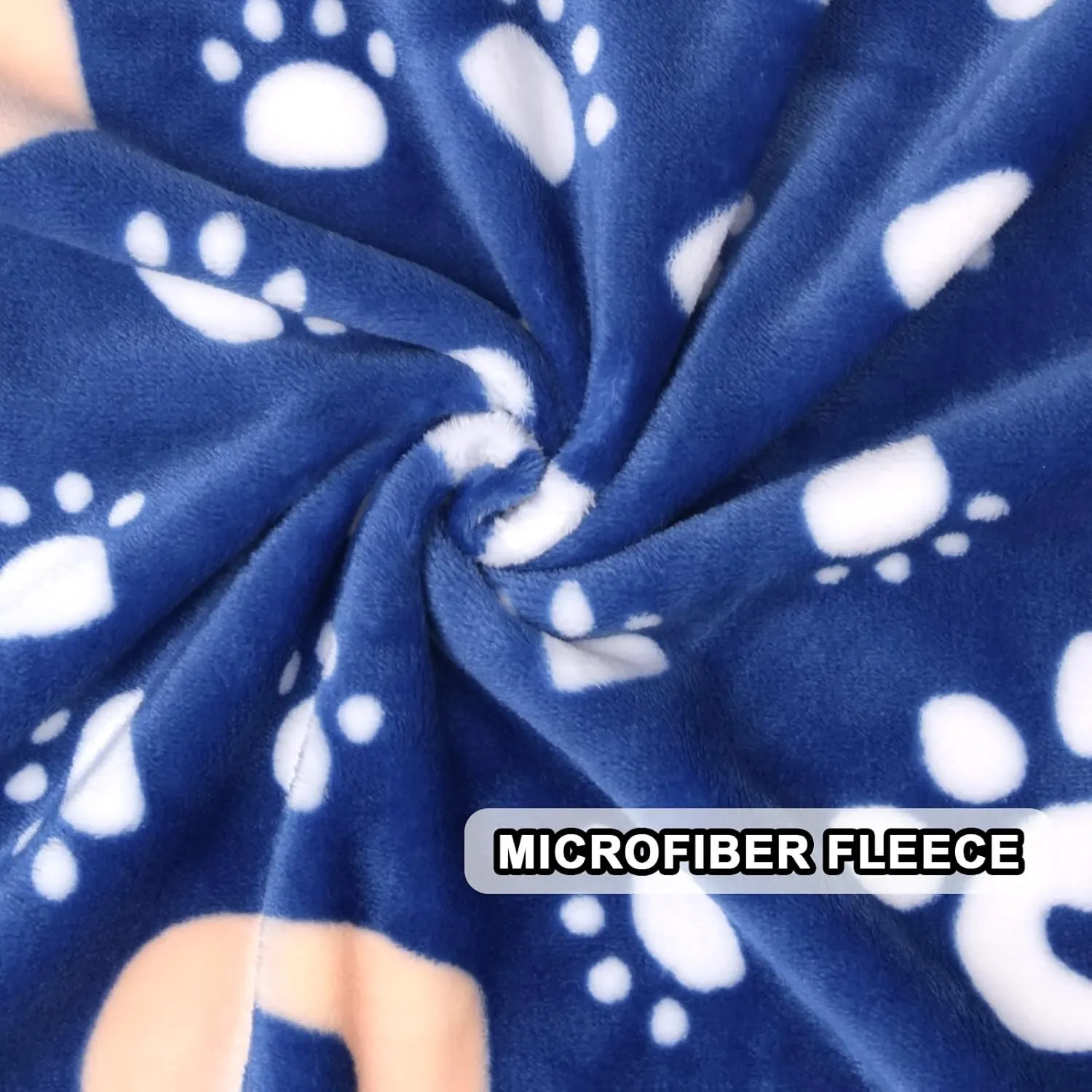 Dog Blanket, Soft Fleece Dog Blankets for Small Medium Dogs, Fluffy Flannel Pet Cat Puppy Blanket Mat Cover for Bed Couch, Cute Paw Print Throw Blanket for Dogs, Blue 40"X30"