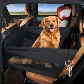 Dog Car Seat for Large Medium Dogs with Seat Belt, Back Seat Extender for Dogs, Waterproof Dog Car Seat Cover for Backseat, Pet Bed for Cars Hammock with Storage Pocket