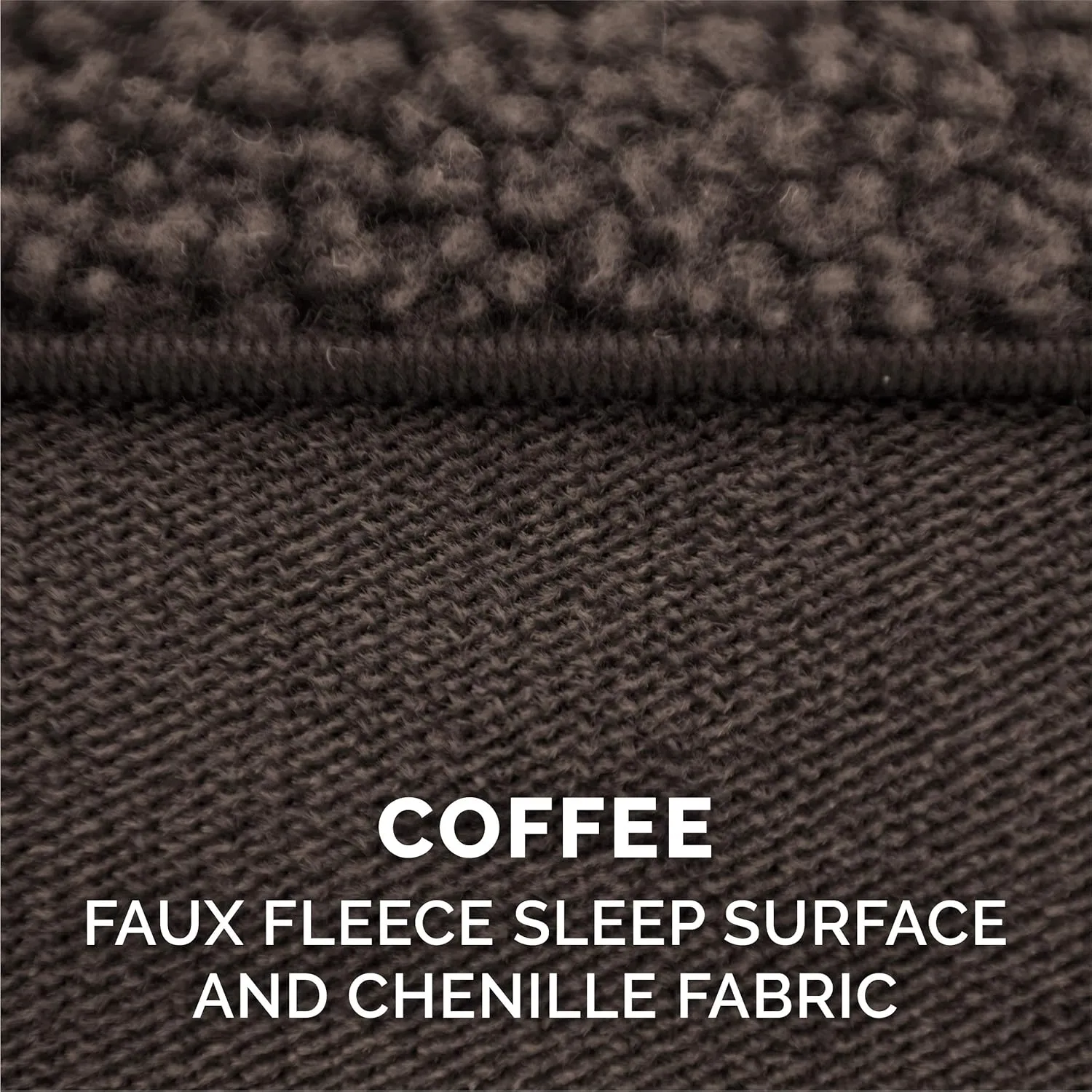 Furhaven Memory Foam Dog Bed for Large/Medium Dogs w/ Removable Bolsters & Washable Cover, For Dogs Up to 55 lbs - Sherpa & Chenille Sofa - Coffee, Large
