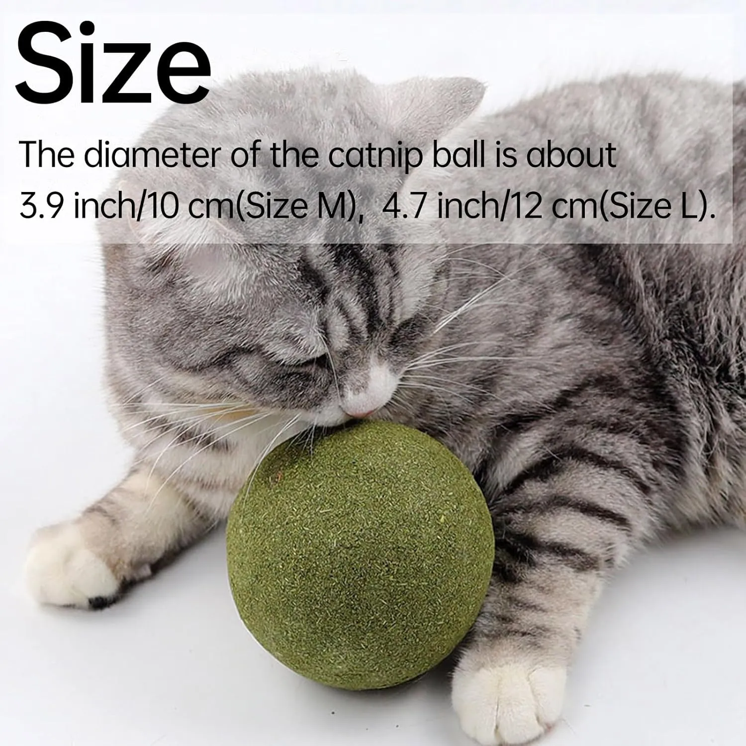 Giant Cat Catnip Ball for Cats, 4.7 Inches Huge Cat Catnip Toy | Indoor Cat Licking Chewing Toy Ball Game
