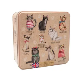 Grandma Wild's Embossed Cats in Jumpers Square Biscuits Tin 160g