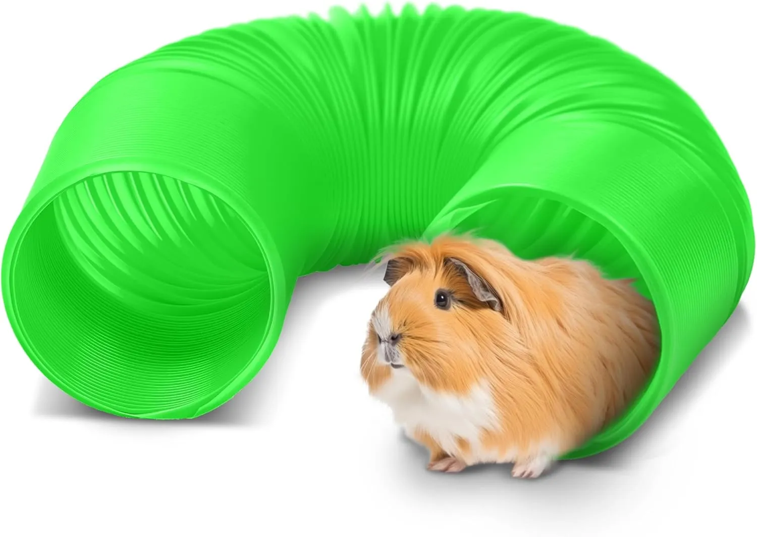 Guinea Pig Tunnels and Hamster Tubes - Fun Ferret Tunnels - Ideal Rat Cage Accessories - Collapsible Guinea Pig Toys for Boredom Relief - Green