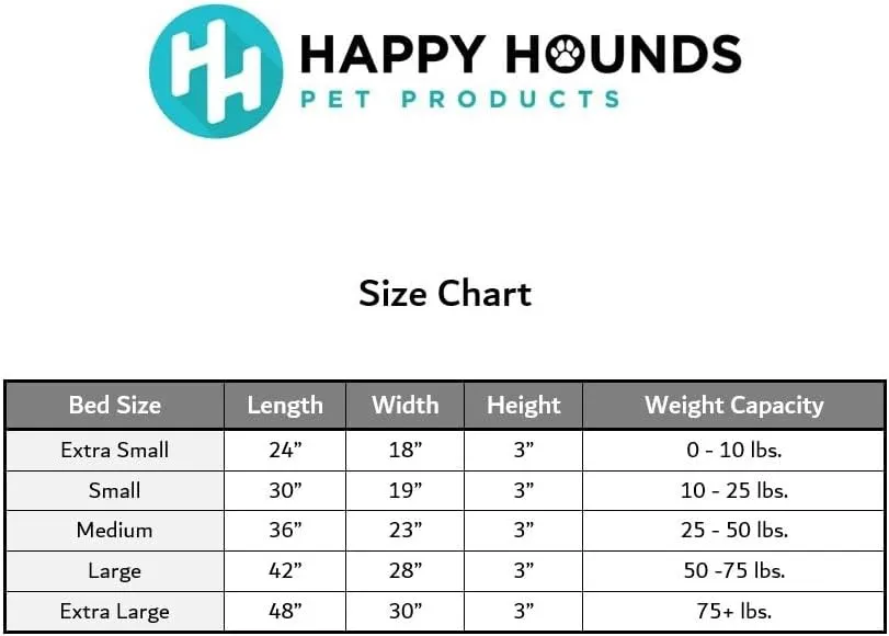 Happy Hounds Cooper Deluxe Reversible Crate Pad - Small - Denim