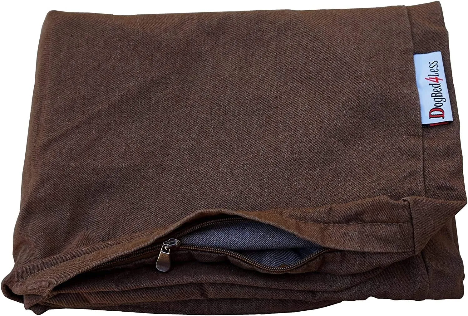 Heavy Duty Chocolate Brown Denim Jean Dog Pet Bed External Cover - Replacement Cover only - 6 Sizes : Small Medium, Large, XL, XXL and XXXL (35"X20"X4")