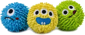 HugSmart Pet  Spiky Monster Dog Balls (3-Pack) | Plush Squeaky Ball for Dogs, Small, Medium Breeds No Stuffing, Interactive Fetch, Squeaky Dog Toys for Aggressive Chewers, Designed in Canada