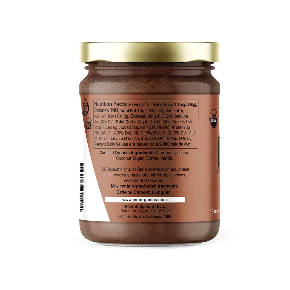 JEM Organics Coffee Cashew Almond Butter - Large 6 pack