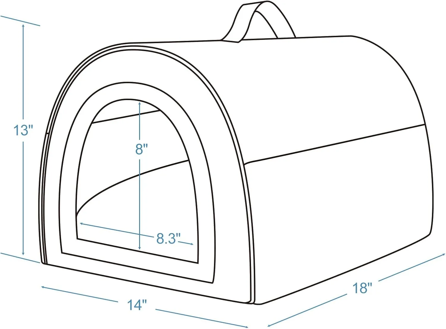 Jiupety Indoor Dog House, 2 in 1 Portable Foldable House Bed with Cover, Pet Tent & Cave Bed for Cats and Small Dogs, M(18"14"13"), Up to 11 Lb, Grey