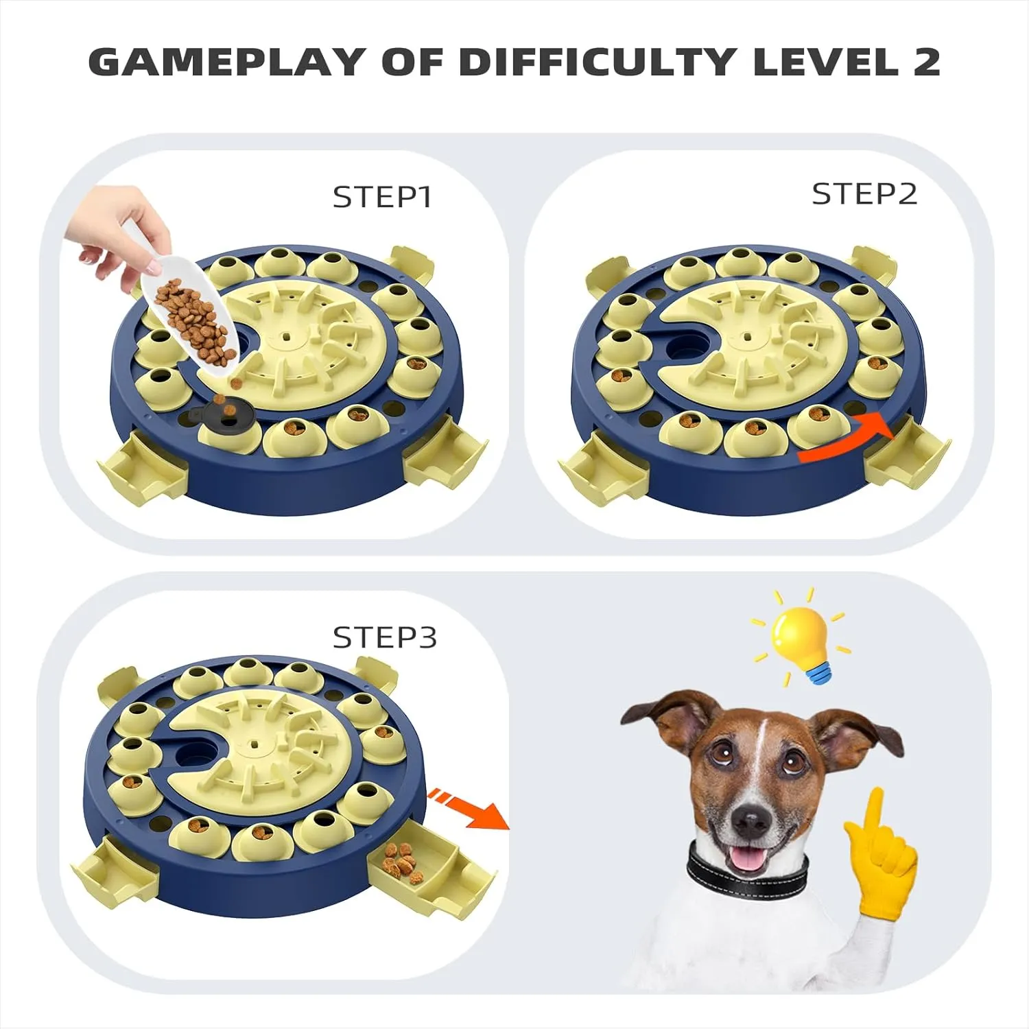 KADTC Dog Puzzle Toys Advanced Brain Mental Stimulation Interactive Treat Puzzles Mind Boredom Games Level 3 in 1 for Small/Medium/Large Smart Dogs Puppy Mentally Stimulating Cognitive Enrichment Toy
