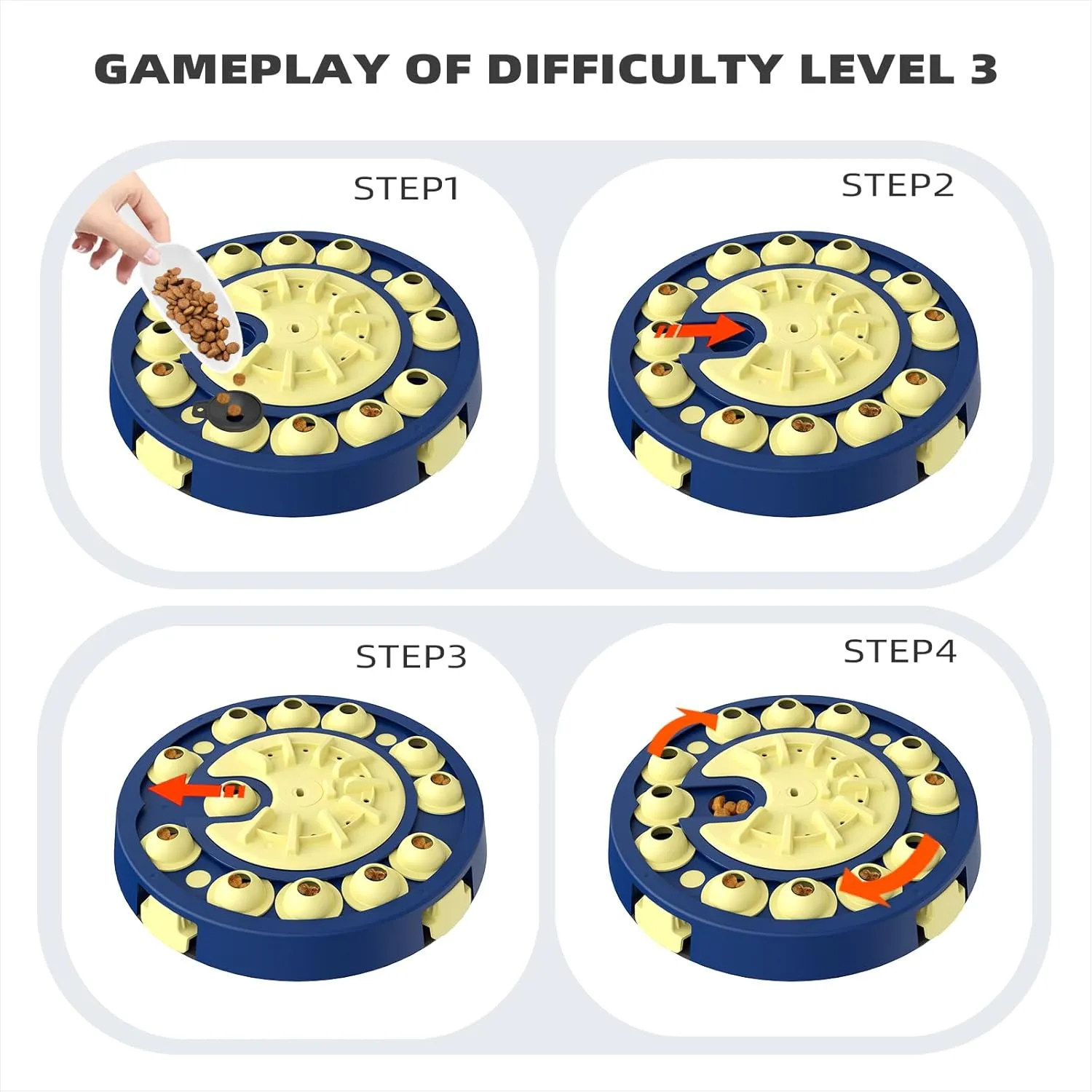 KADTC Dog Puzzle Toys Advanced Brain Mental Stimulation Interactive Treat Puzzles Mind Boredom Games Level 3 in 1 for Small/Medium/Large Smart Dogs Puppy Mentally Stimulating Cognitive Enrichment Toy