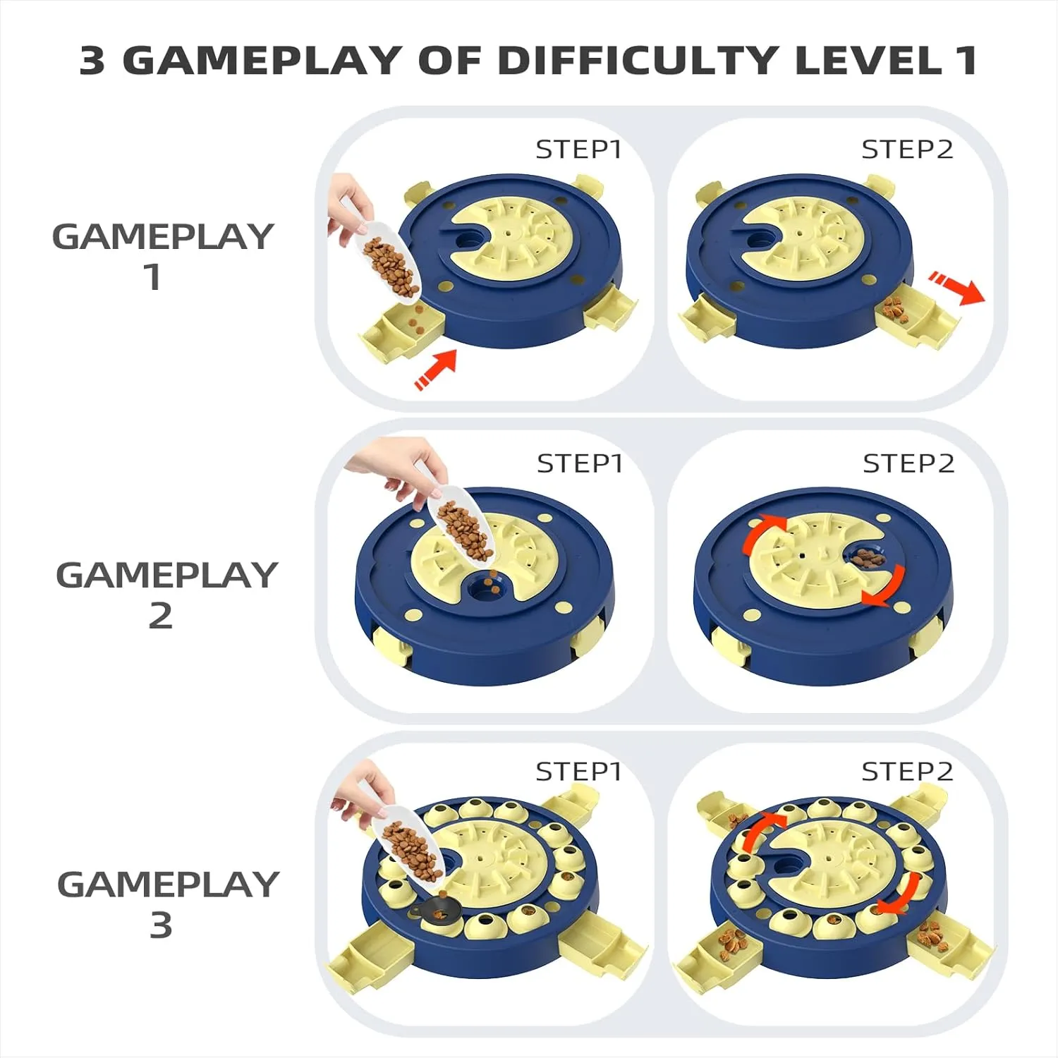 KADTC Dog Puzzle Toys Advanced Brain Mental Stimulation Interactive Treat Puzzles Mind Boredom Games Level 3 in 1 for Small/Medium/Large Smart Dogs Puppy Mentally Stimulating Cognitive Enrichment Toy