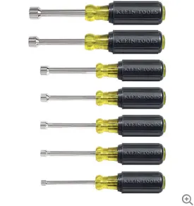 KLEIN 7PC NUT DRVR SET SAE 3" 631M