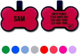 LYP Soundless Bone Pet ID Tag - Love Your Pets Largest Line of Silicone Dog ID Tags - No More Jingling Pet Tags -Durable - Never Fades  Personalized, Deep Engraved Silicone Dog Tag (1 Tag, Red)
