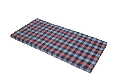 Multicolor Medium Soft White Epe Foam 3Fold Mattress Ideal for Guest Room,Travel,Picnic,Hostel,Hotel (6x3)