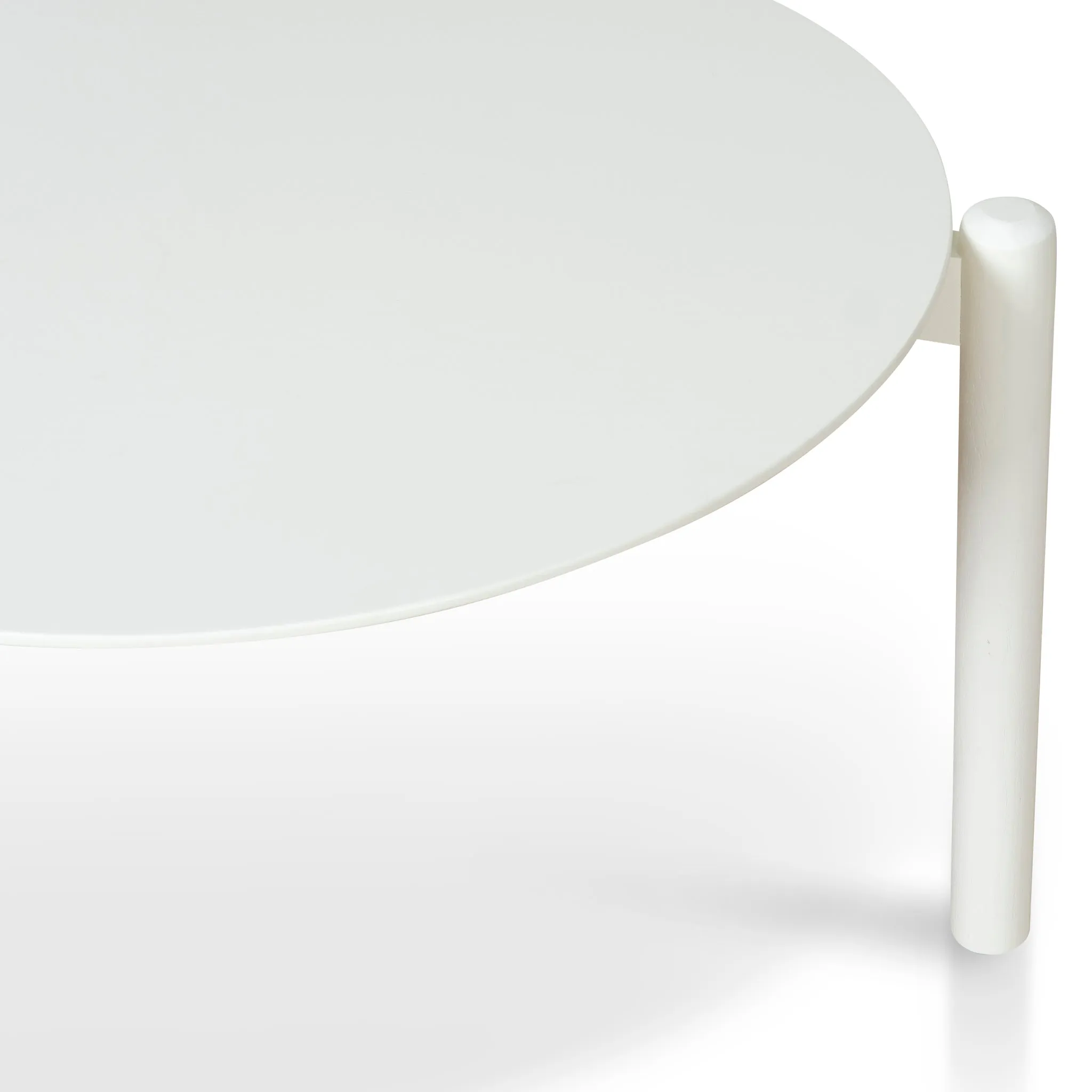 Nest Of Holloway Wooden Round Coffee Table - White