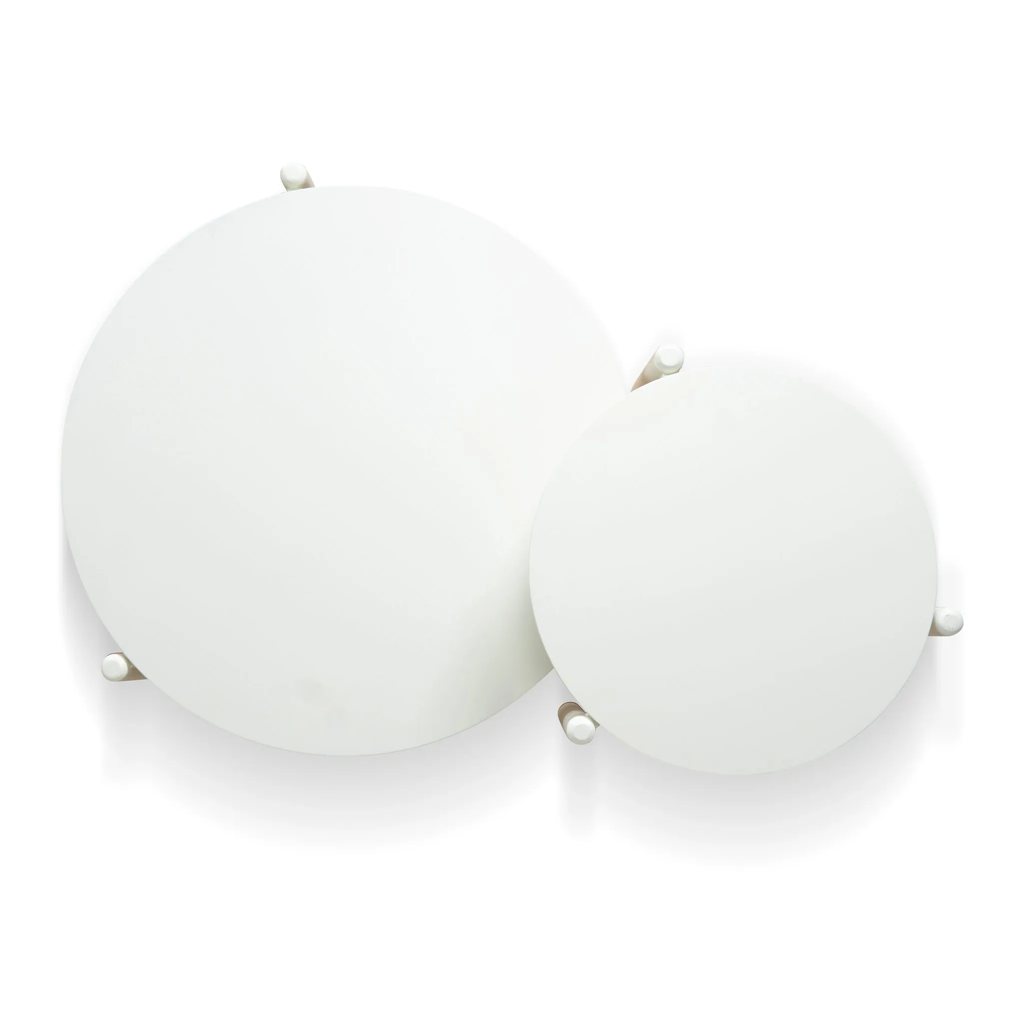 Nest Of Holloway Wooden Round Coffee Table - White