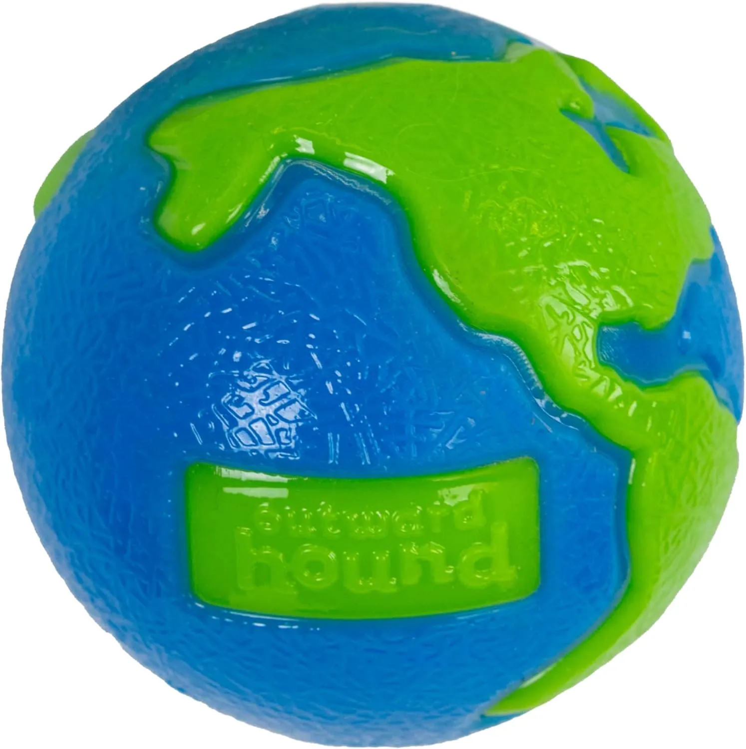Outward Hound by Planet Dog Orbee-Tuff Planet Ball Blue/Green Treat-Dispensing Dog Toy, Medium
