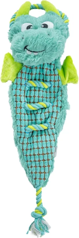 Outward Hound Ropiez Rope Interactive Dog Tug Toy for Tugging Squeaky Fun, Dragon, Multicolored, Large