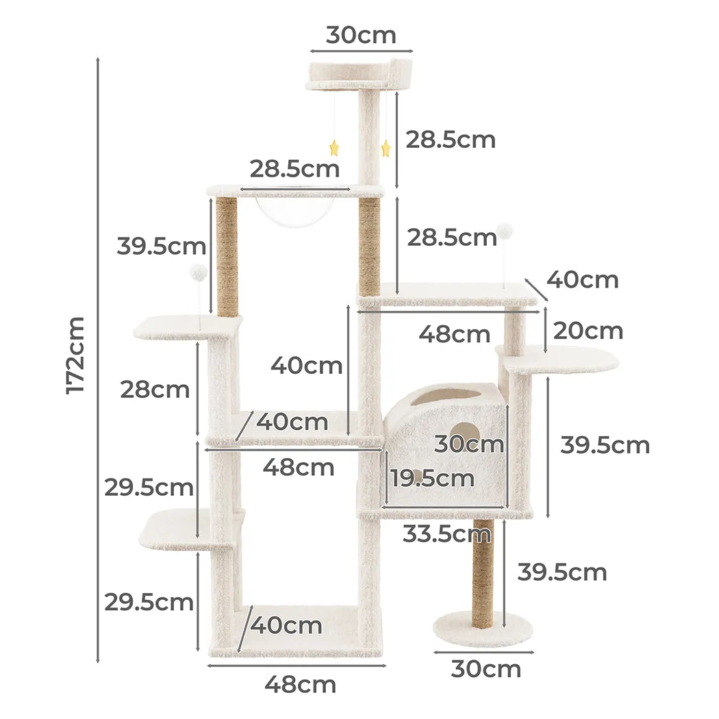 Pawz Wooden Multi-level Cat Tree Tower Large 172cm