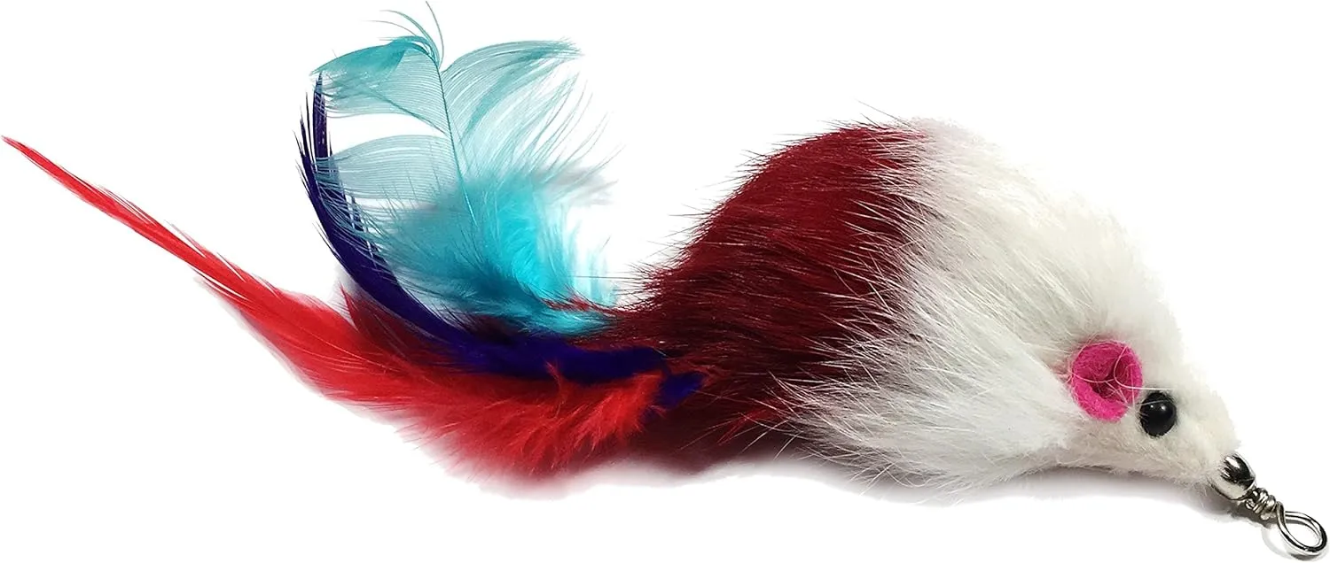 Pet Fit For Life 7 Piece - PLUS BONUS - Replacement Feathers and Soft Furry For Interactive Cat and Kitten Toy Wands