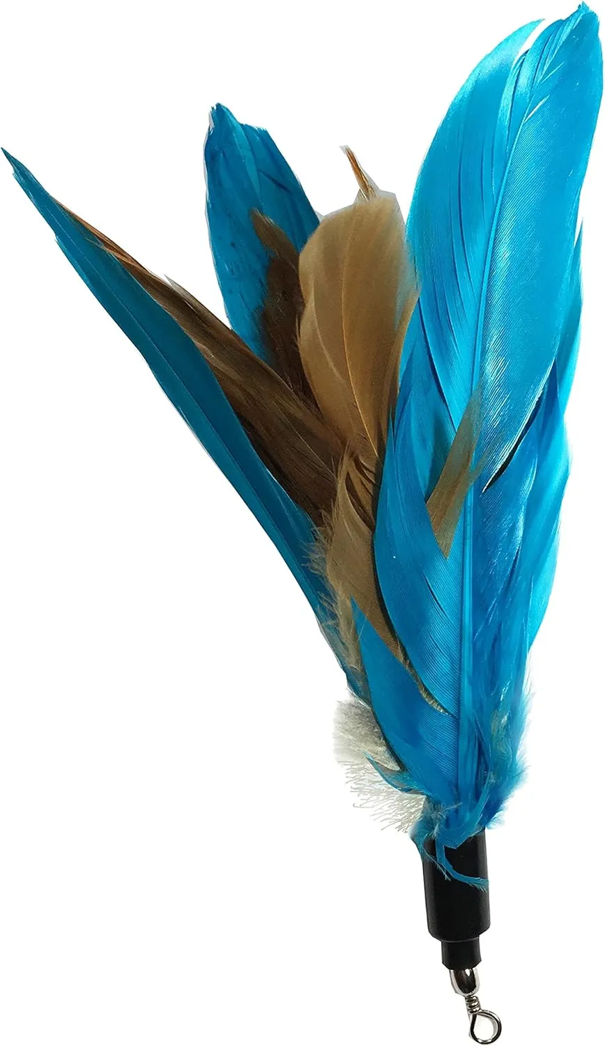 Pet Fit For Life 7 Piece - PLUS BONUS - Replacement Feathers and Soft Furry For Interactive Cat and Kitten Toy Wands