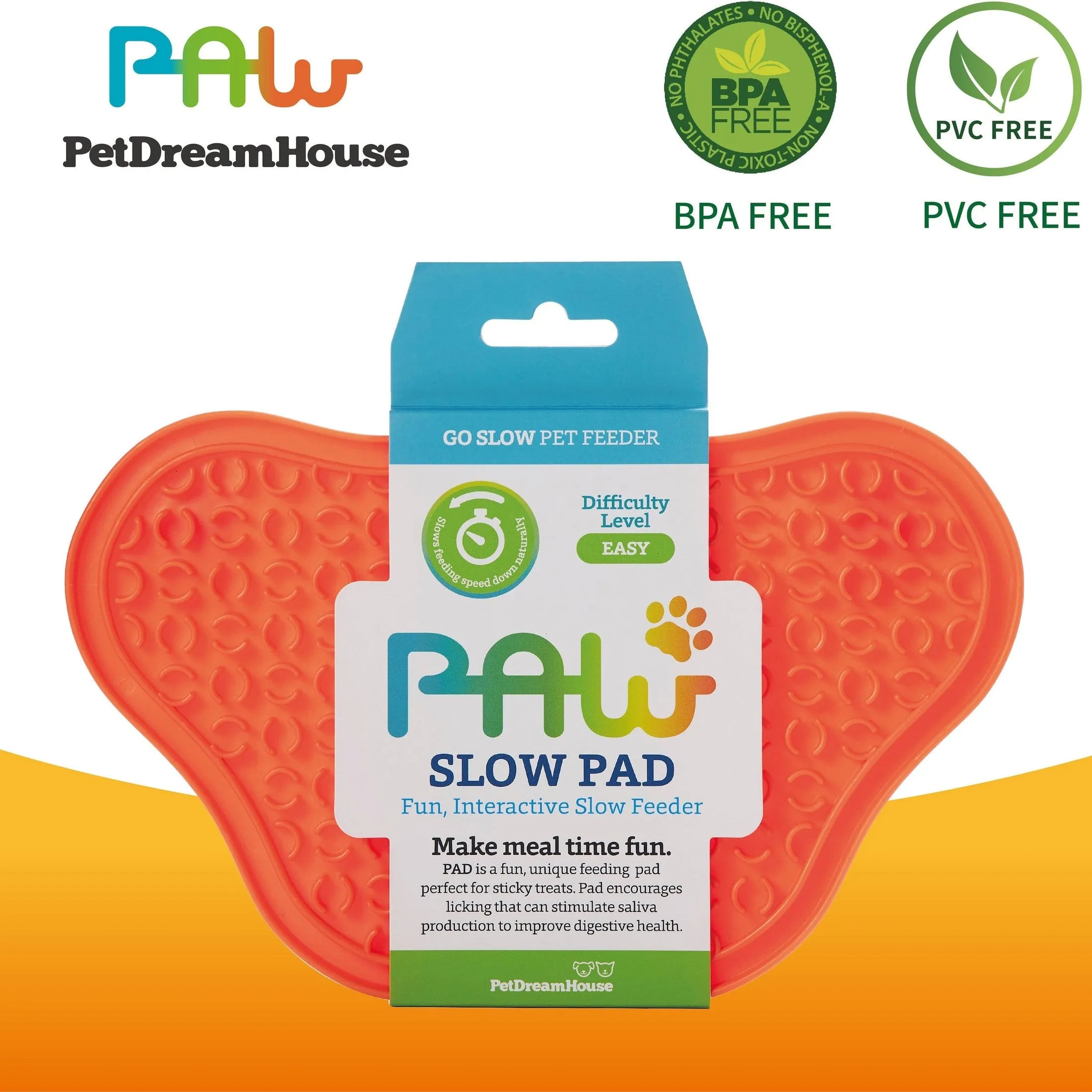 PetDreamHouse PAW Lick Pad Orange