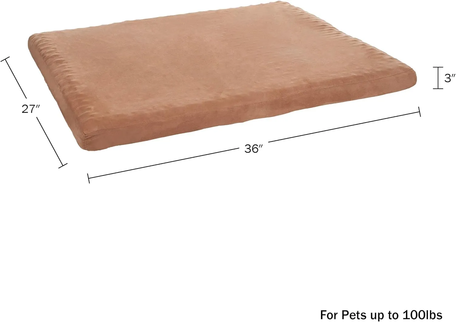 PETMAKER Dog Bed with Removable Cover  44x35 Pet Bed - 3-Inch Egg Crate Style Foam Orthopedic Dog Mattress, Microsuede, and Non-Slip Crate Pad (Clay)