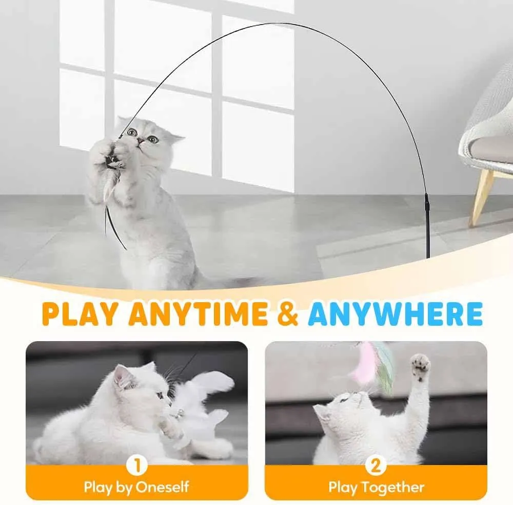 Puff Pet - Meowmastery Toy,meowmastery Toy - 2025 Interactive cat Teaser Wand,Exercise and Entertainment for Active Felines (Green)