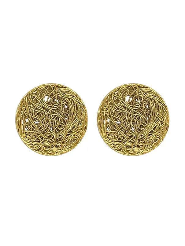 Round Nest Studs - Golden