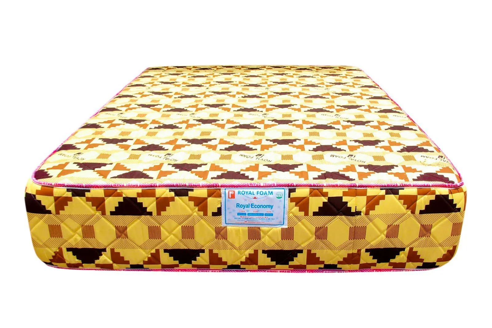 Royal Economy-Poly Cotton Fabric - Fully Quilted Mattress  [75 x 48 x 8"] [6ft x 4ft x 8inches](Lagos Only)