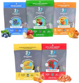 Shameless Pets Soft-Baked Dog Treats, Variety 5-Pack - Natural & Healthy Dog Chews for Small, Medium & Large Dogs - Biscuits Baked & Made in USA, Free from Grain, Corn & Soy