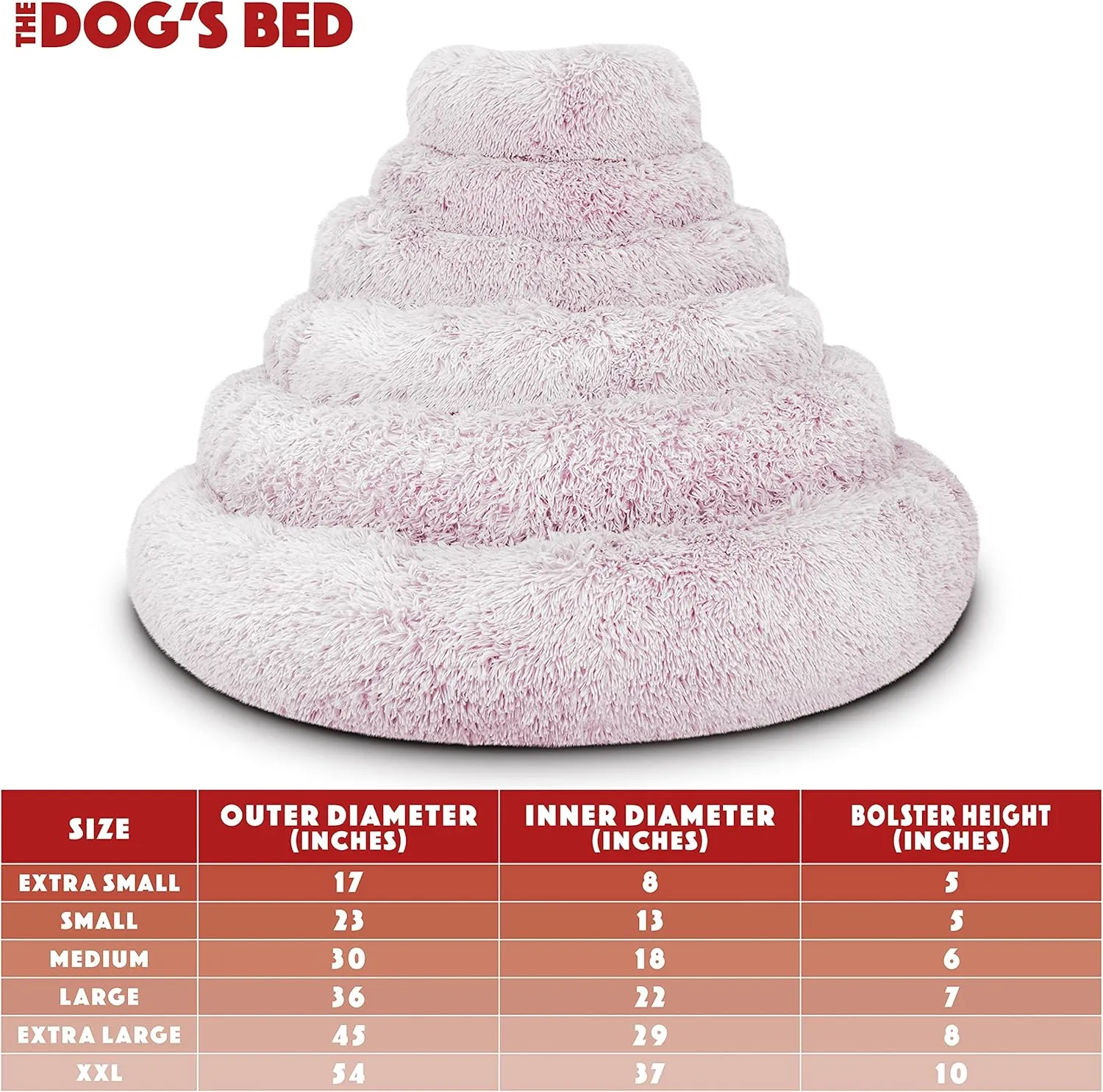 The Dogs Bed Sound Sleep Original Calming Dog & Cat Bed, Anti-Anxiety Plush Faux Fur Donut Nest Snuggler, with Removable Cover, Veterinary Approved